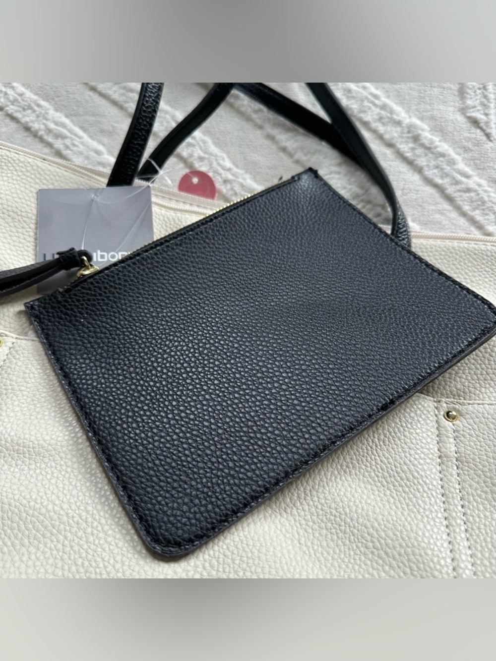 Liz Claiborne | Cream & Black Tote Bag | NWT - Picture 8 of 8